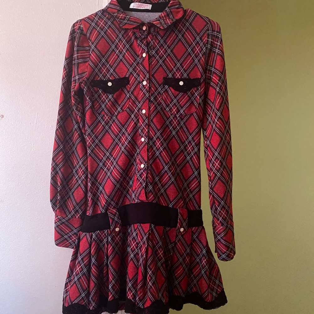 Tralala Plaid Low Waist Dress